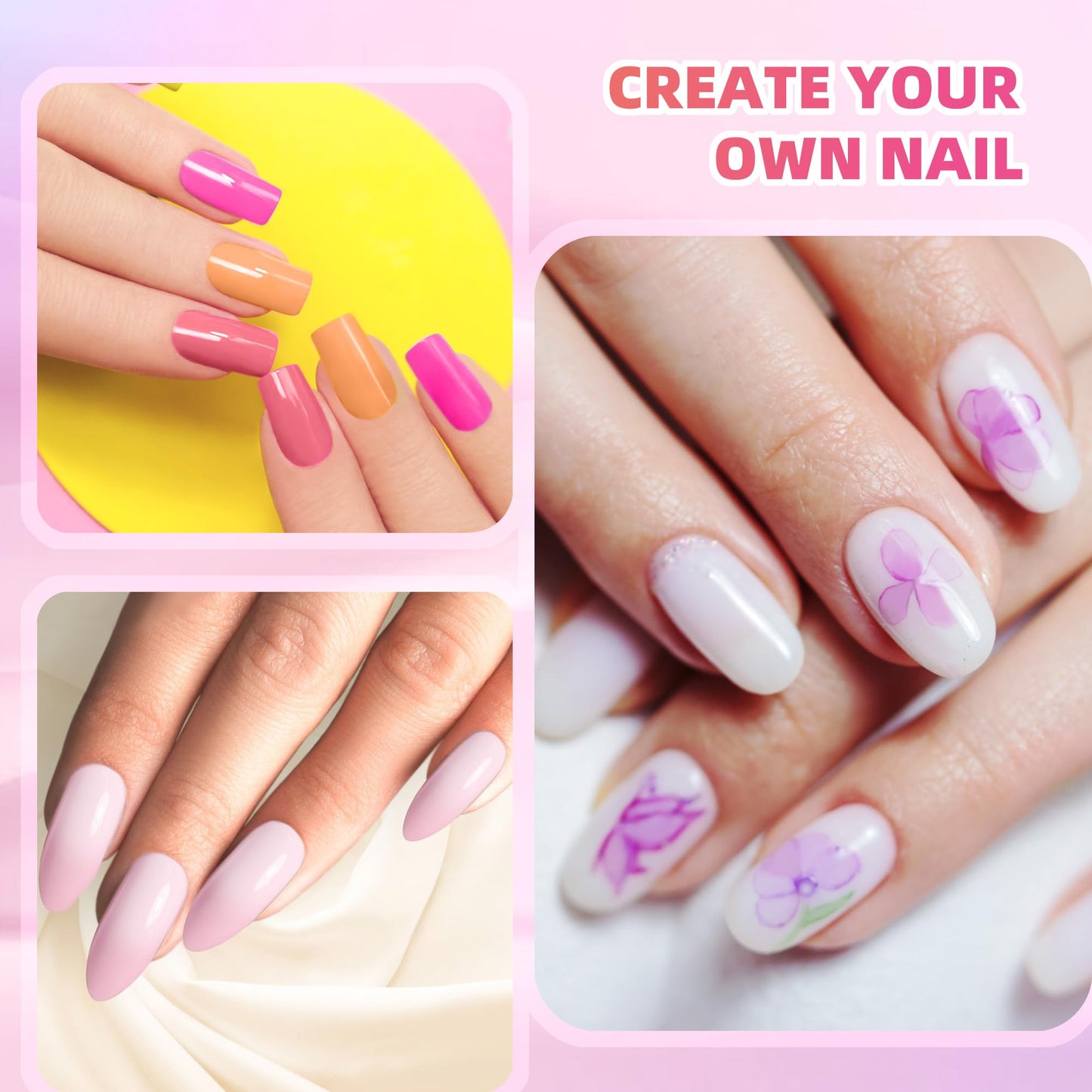 Woobena Pat Pat Gel Nail Polish Set,16 Colors Gradient Patting Gel Polish- Highly Pigmented,No Wipe Ombre & Blooming Gel for French Manicure, DIY Nail Art with 100 Sponges & 1 Grabber,UV/LED Cured