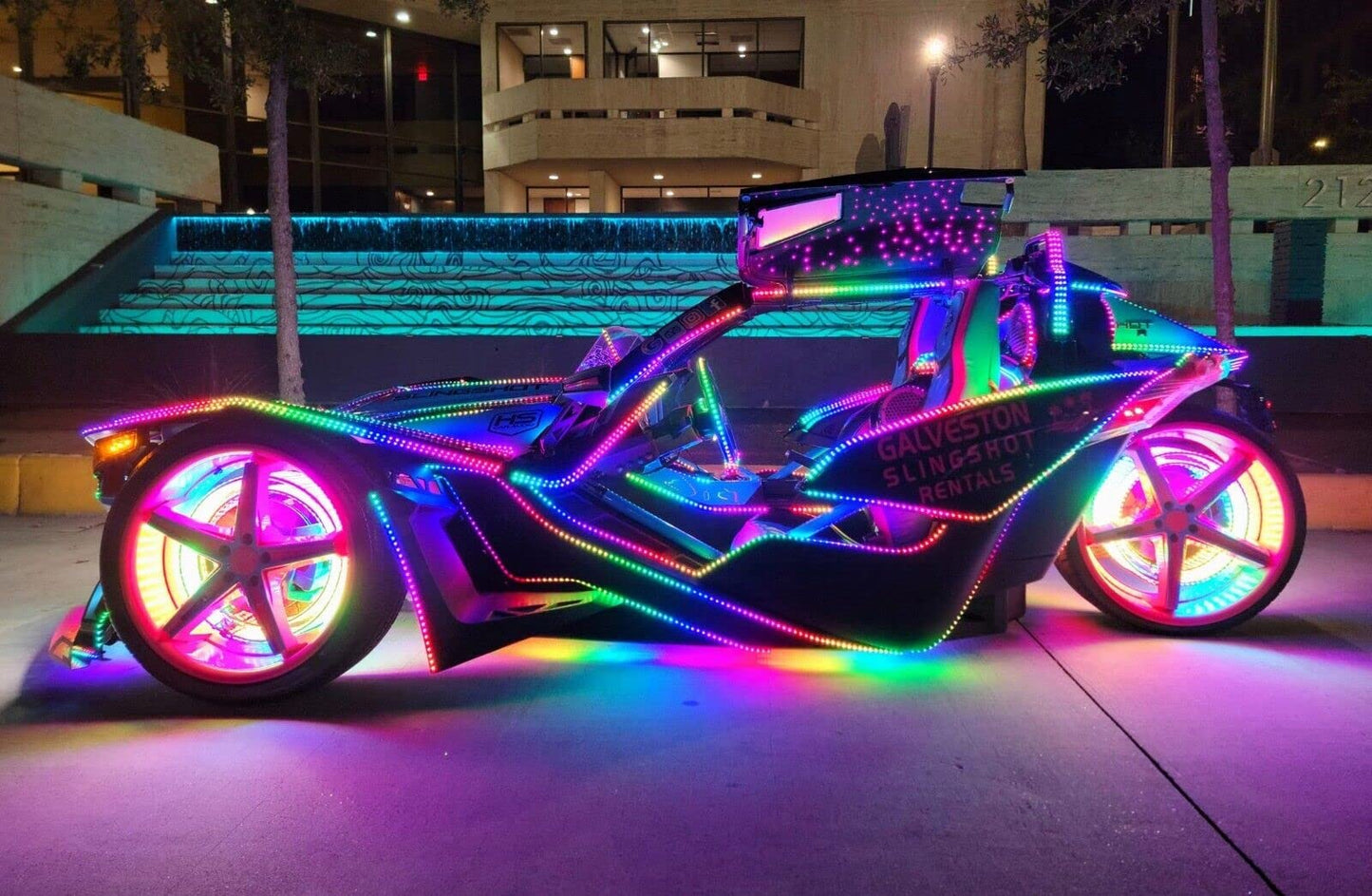 FIJVKNXY 3PCS 2FT Quad Row RGB Dream Color Chasing LED Light Strips - Wheel Lighting, APP/Remote Control, for Car/Truck/Motorcycle/Bike/Golf Cart, Slingshot LED Light Kit