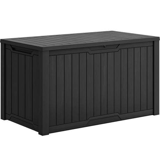 YITAHOME XXL 240 Gallon Large Outdoor Storage Deck Box for Patio Furniture, Outdoor Cushions, Garden Tools and Sports/Pools Equipment, Weather Resistant Resin, Lockable (Black)