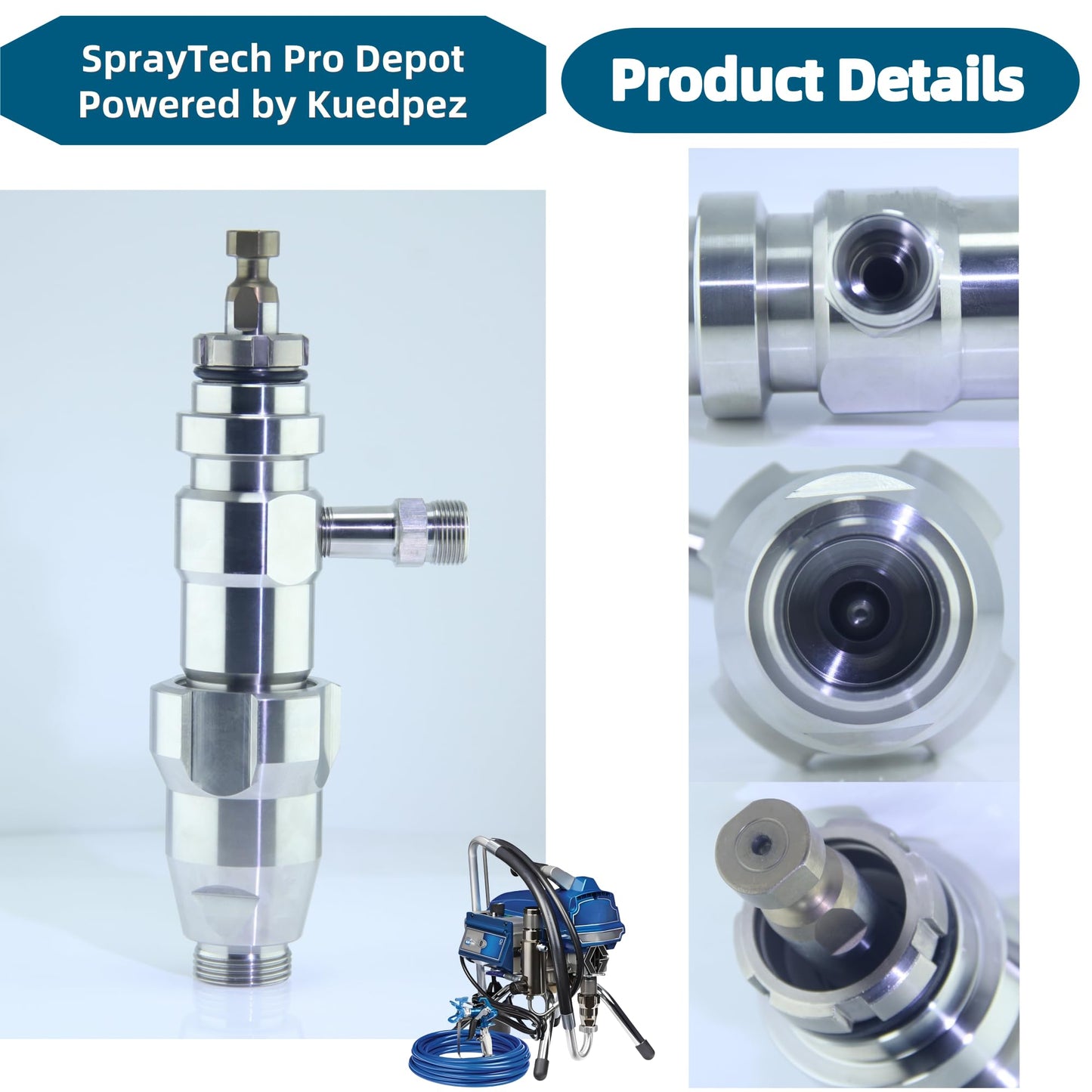 16X414 Airless Paint Sprayer Pump PC Pump Parts Compatible with Graco Sprayer 695 PC Pro, 795 PC Pro, 3900 PC Pro Replace 16X414 Sprayer Accessories Silver
