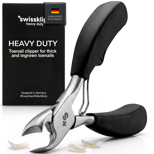 Swissker by Swissklip Heavy Duty Toenail Clippers for Men and Women – Professional Ergonomic Large Toe Nail Cutter & Trimmer for Thick Nails Seniors, Long Handle Toe Nail Clipper