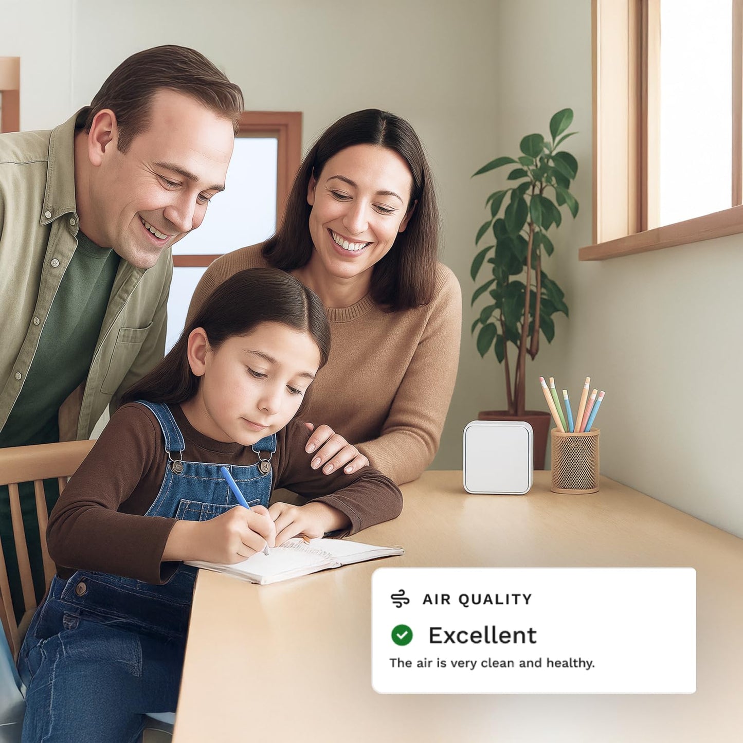 Layla Eco Smart Sensor for Air Quality Monitor, AC Control CO, WiFi Quality, Energy Savings Monitoring | Ideal for Airbnb, Homes & Offices | Tracks Temp, Humidity, Smoke, Noise & More