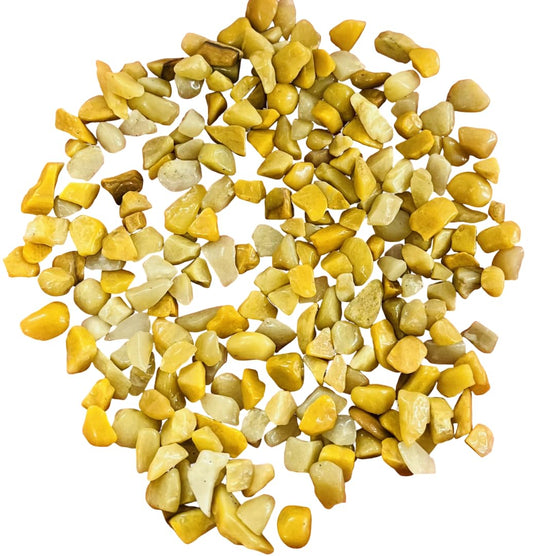 Indian Consigners Natural Crushed Polished Tumbled Gem Stone Chips, Decoration & Healing Crystals(Yellow Aventurine)