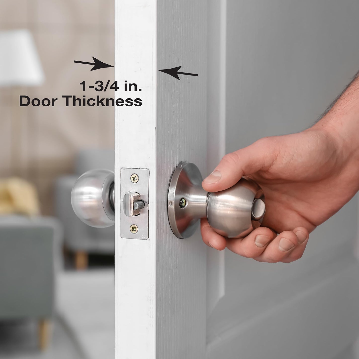 Prime-Line U 9552 Stainless Steel Lock and Door Reinforcement Plate for 1-3/4 In. Thick Doors, Stainless Steel Finish (Single Pack)