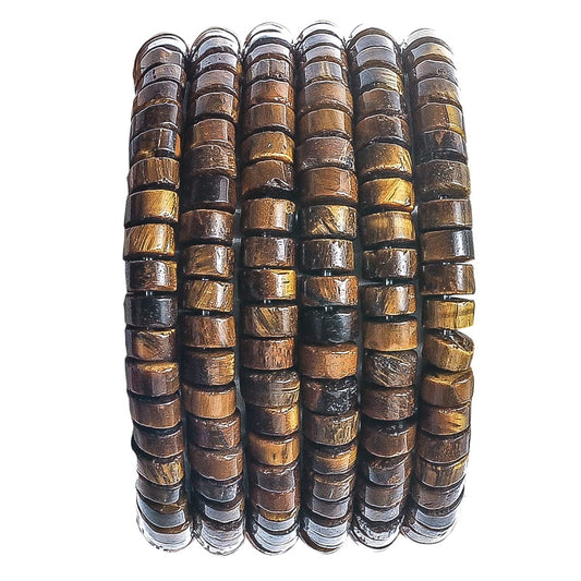 Natural Yellow Tiger Eye Stone Spacer Beads 6x3mm 38cm/str Flat Round Loose Semi Gemstone Caps for Making Bracelets Necklace