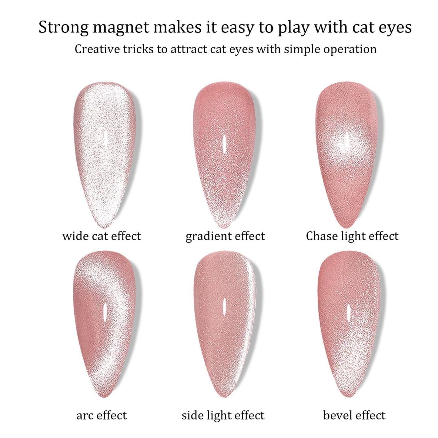HYWWPFLAY 4 Pieces Extra Large Cylindrical Cat Eye Magnet for Nails Double-Head Magnetic Gel Polish Stick Multi-Function Nail Magnet Strong Magic Cat Eye Manicure Design Tool