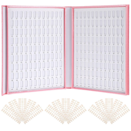 wutfuooo 2 Pack 216 Colors Nail Display Book, Nail Gel Polish Display Chart with 480 Nail Tips, Nail Polish Sample Display Book for Nail Salon and Nail Painting Practice, No Need Glue
