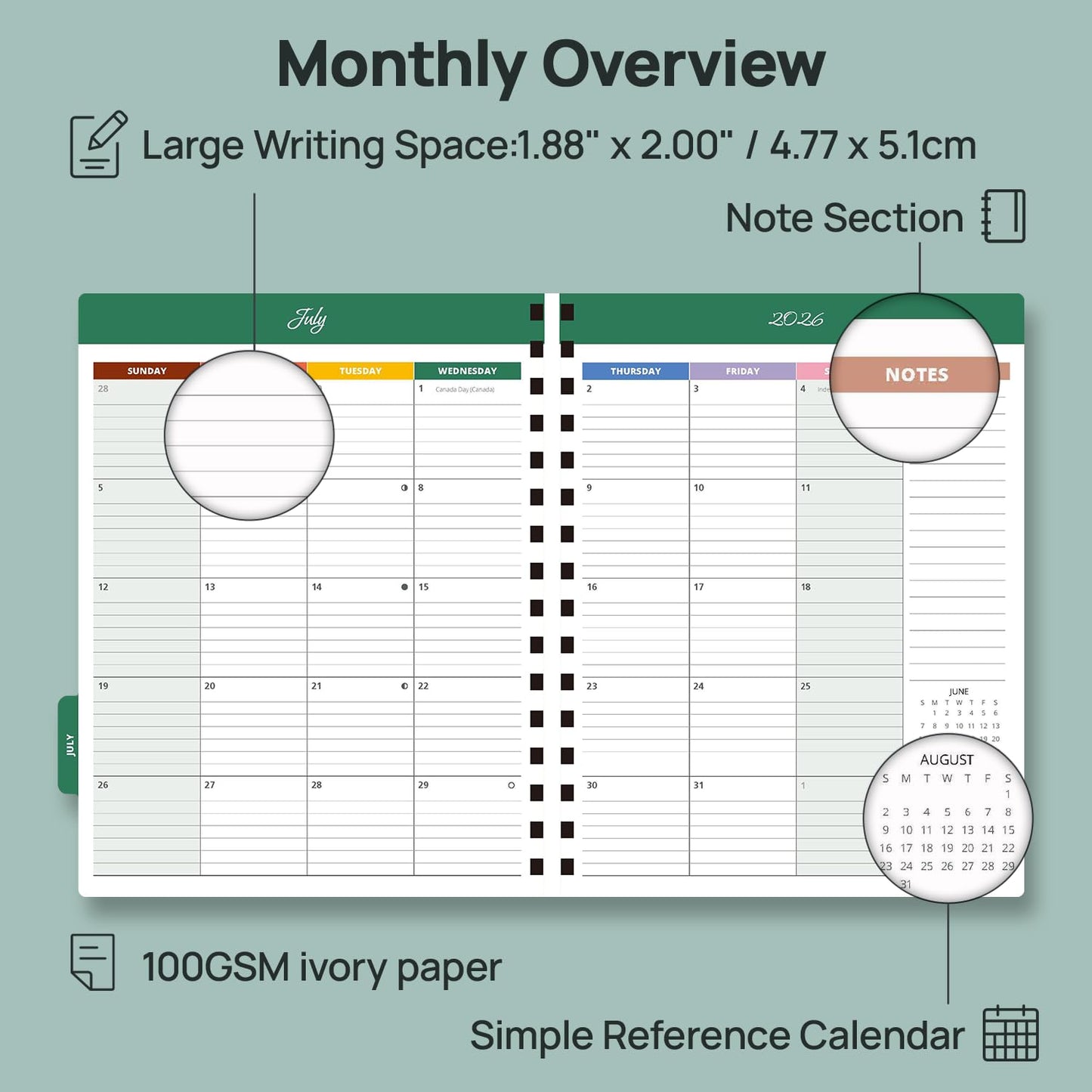 POPRUN Teacher Planner 2026-2027, 8.5" x 11", Academic Lesson Plan Book for Teachers (July 26-June 27) Weekly and Monthly with Gradebook, 2-Sided Pocket, Flexible PP Cover for Classroom, Beige