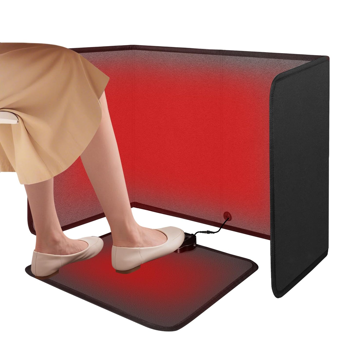 SoliSnug Under Desk Heater Foldable, Quiet Space Heater for Office with Timer, 8 Temp Levels, Auto Shut Off, Energy Efficient, Portable Foot Warmer