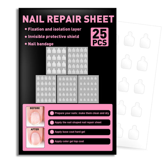 Nail Repair Patches for Damaged Nails - 580 Units Pre-cut Nail Repair for Fixation & Isolation Layer, Recovery Protective Layer for Acrylic Various Sizes, Easy to Use, Invisible & Instant