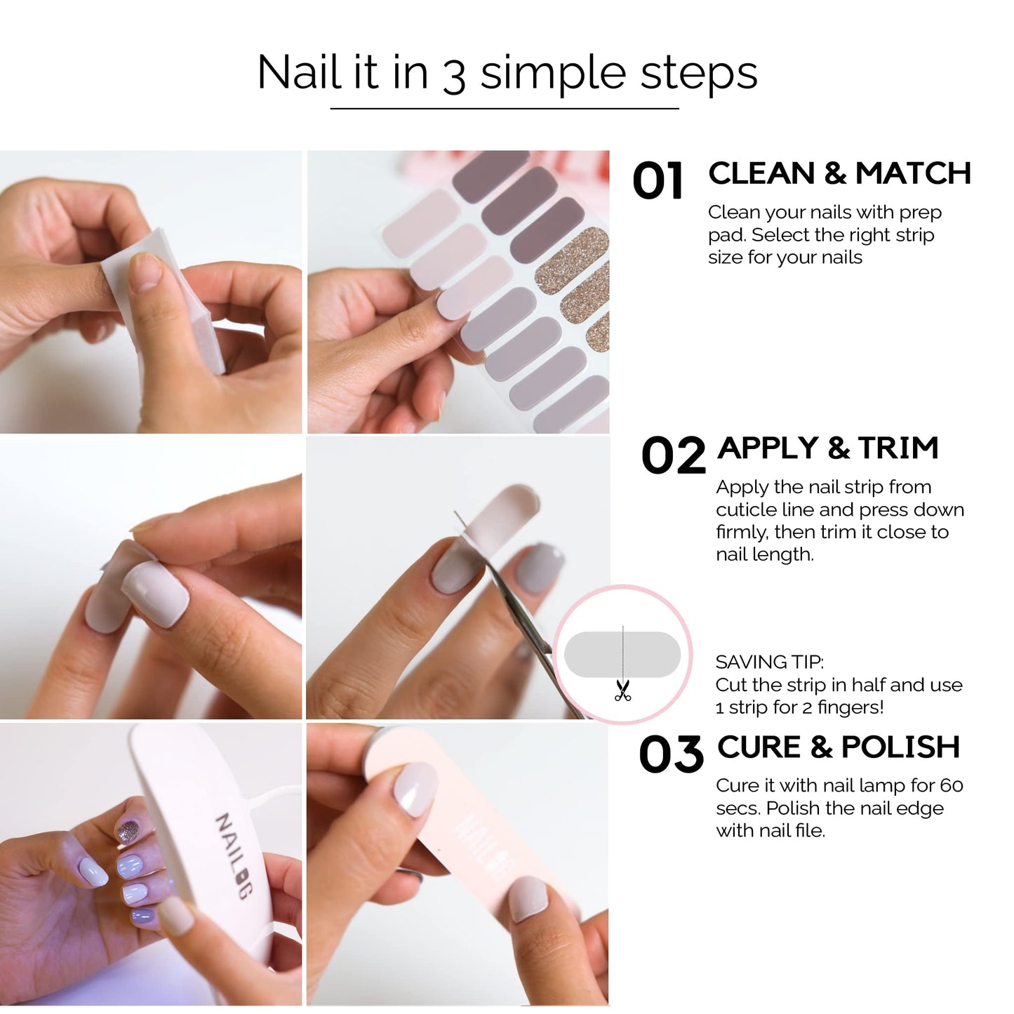 NAILOG Green Semi Cured Gel Nail Strips for St. Patrick's Day, 34pcs Salon-Quality Irish Pride Nail Art Wraps