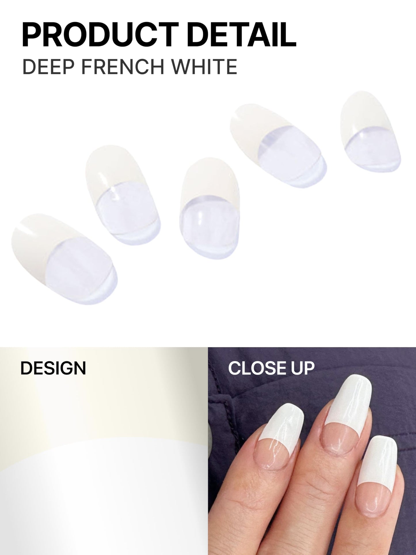 UUUUUU Semi Cured Gel Nail Strips | Salon-Quality | UV Free Gel Nail Wraps for Women | Easy Peel&Stick | Long-Lasting up to 14 Days | 28 Strips Set+File & Wipes | Gift-Ready(UGN126 Deep French White)