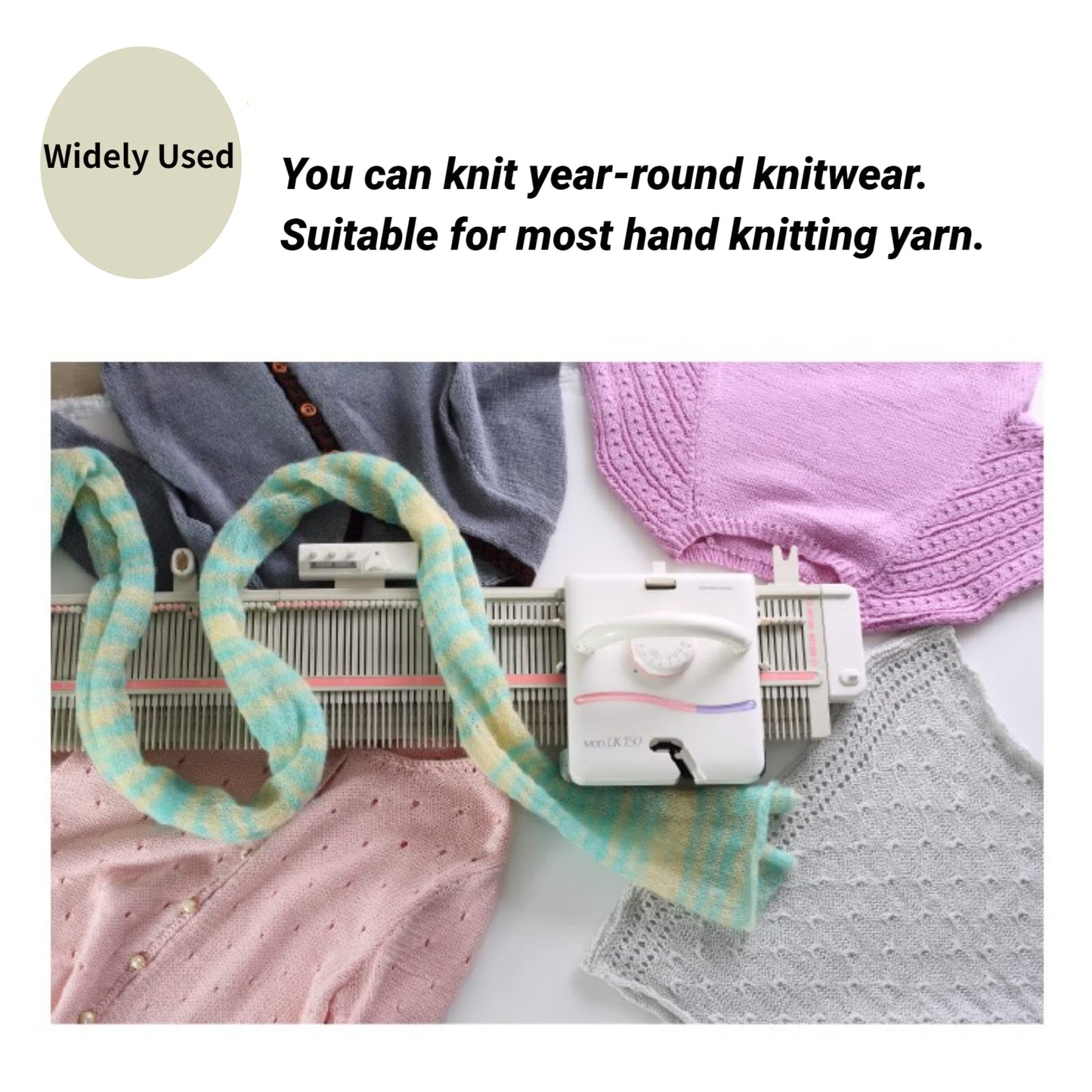Rosvola Knitting Machines for Adults, 150 Knitting Machine, 150 Needle Knit Fast Flat Knitting Machine Kit and Parts Accessories