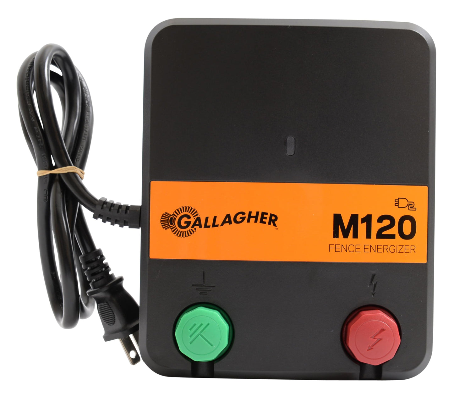 Gallagher M120 Electric Fence Energizer | 110V AC Charger for Livestock Fencing | Powers up to 15 Miles or 60 Acres | 1.2 Joule Plug-in Fence Controller