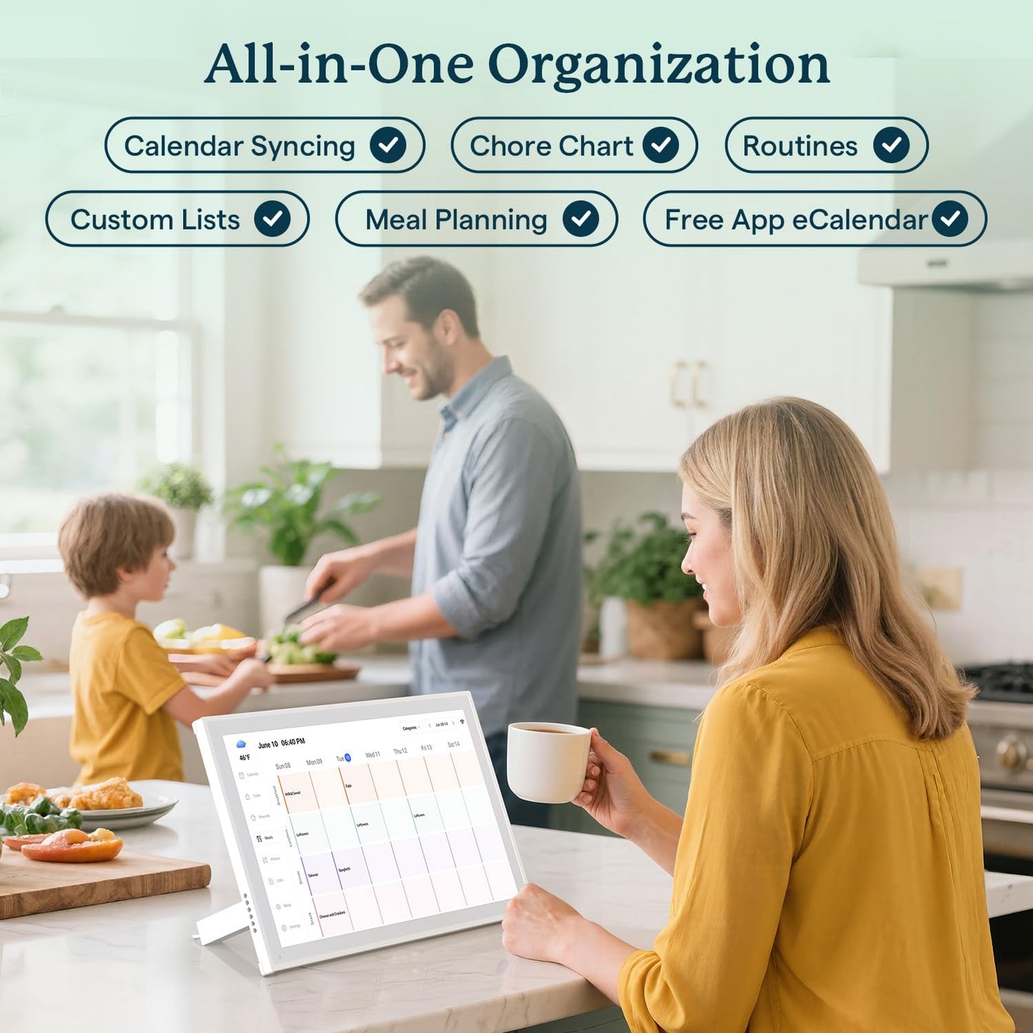 Digital Calendar, 10.1inch Smart WiFi Electronic Calendar&Chore Chart, IPS Touch Screen HD Display for Family Schedules, Share Moments Instantly from Anywhere