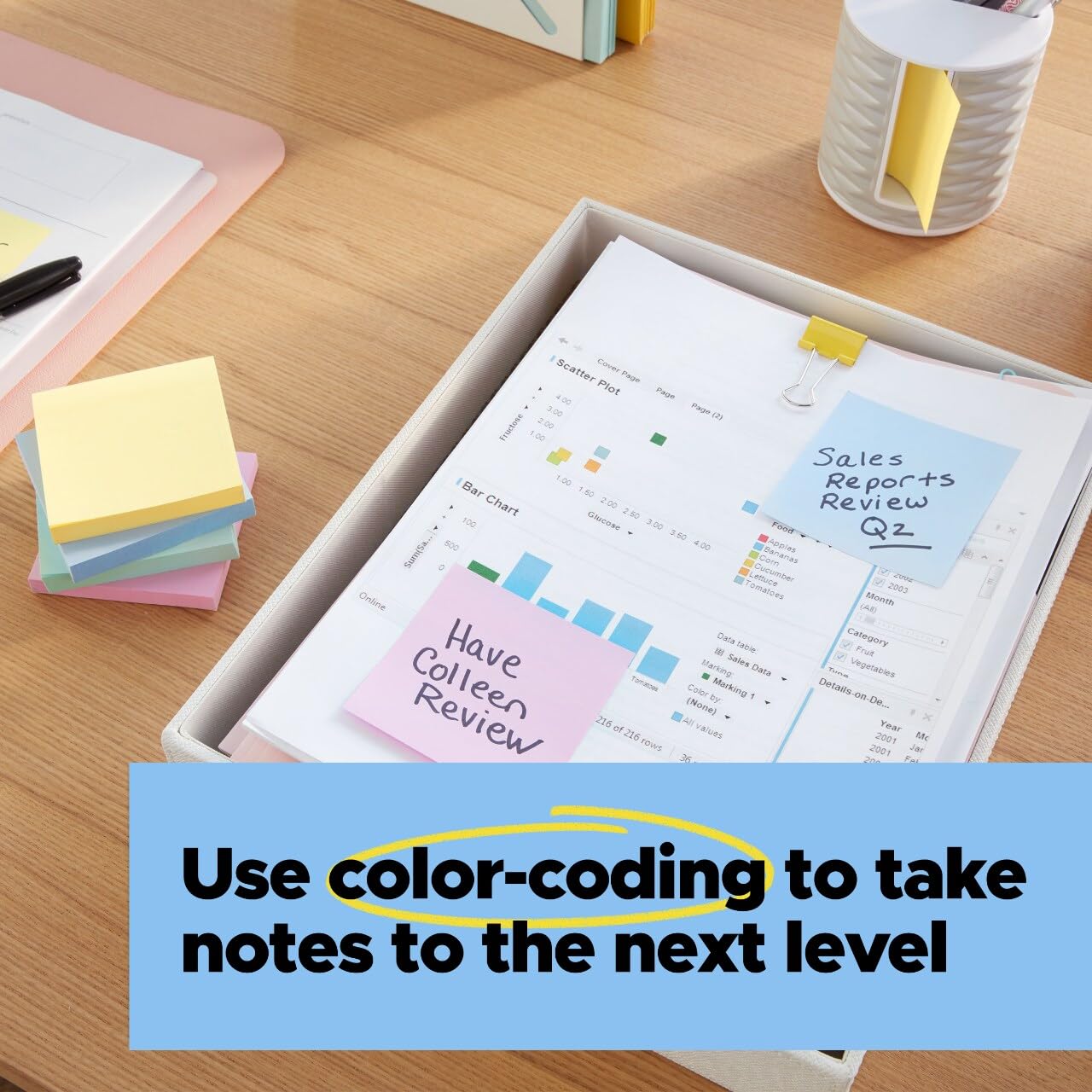 Post-it 100% Recycled Paper Super Sticky Notes, 1 7/8 x 1 7/8 in., 18 Mini Sticky Note Pads, School Supplies and Office Products, Sticky Notes for Vertical Surfaces Wanderlust Pastels Collection,