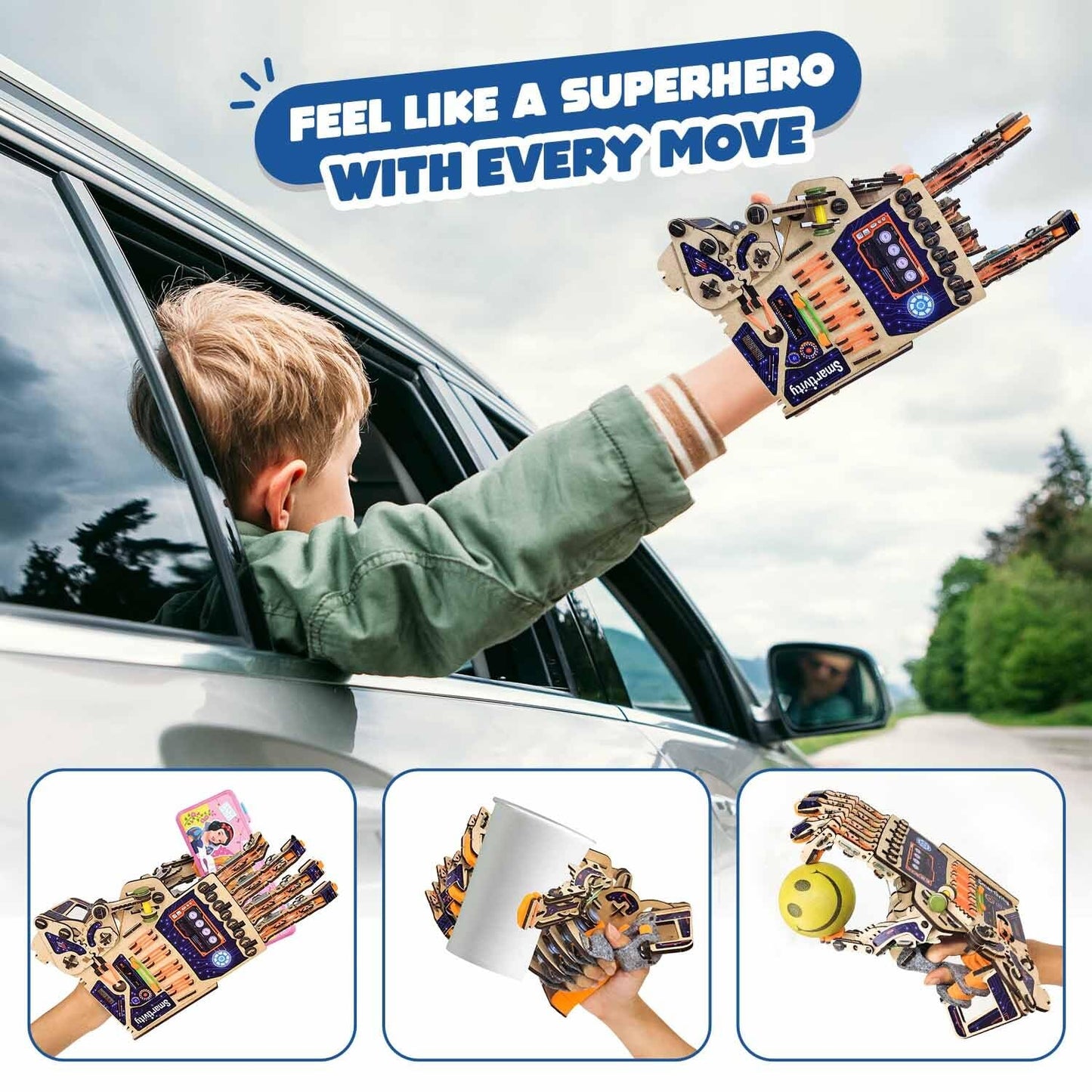 Smartivity DIY Robotic Mechanical Hand STEM Toy for Kids 8-9-10-11-12-13-14 Years Old | Parents Choice Award Winner I Birthday Gift for Smart Kids | Engineering Kit for 8-14 Years Old Boys & Girls