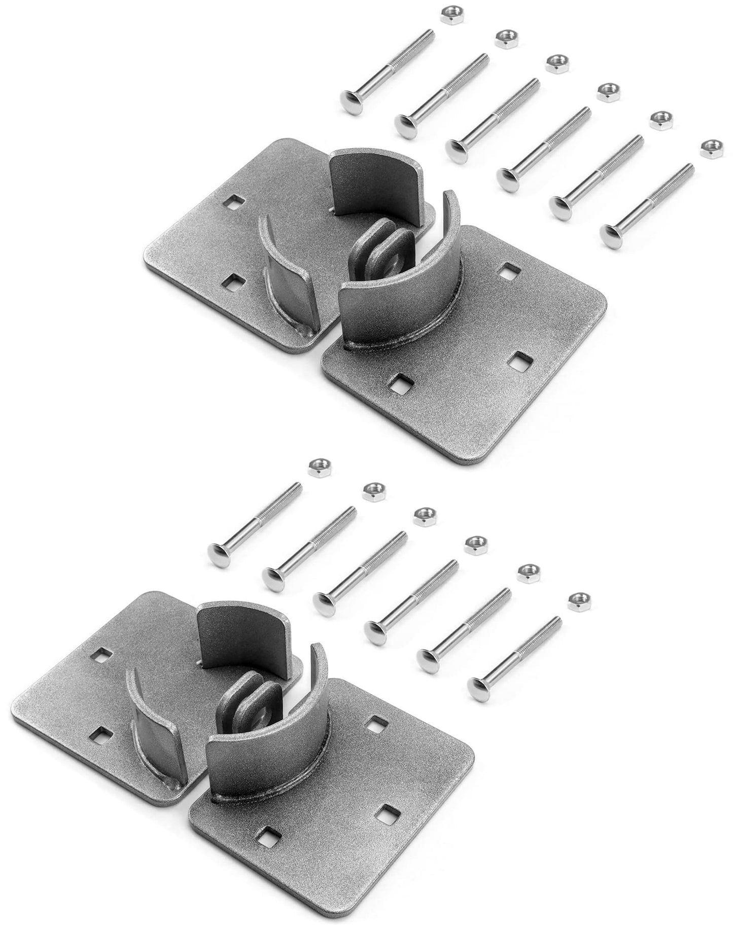 QWORK Heavy Duty Puck Lock and Hasp, 2 Pack High Security Steel Hidden Shackle Keyed Alike Padlocks with Keys for Trucks, Gates, Vans and Vending Machines