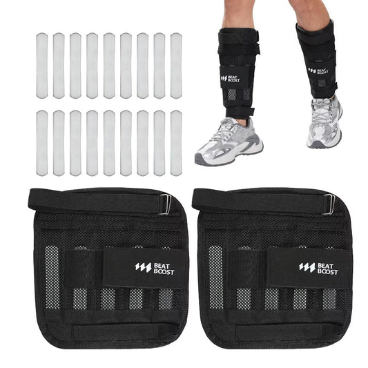 Ankle Weights 10lb Adjustable BeatBoost Leg Weights for Men Walking Pilates Exercise Workout Gym Aerobics