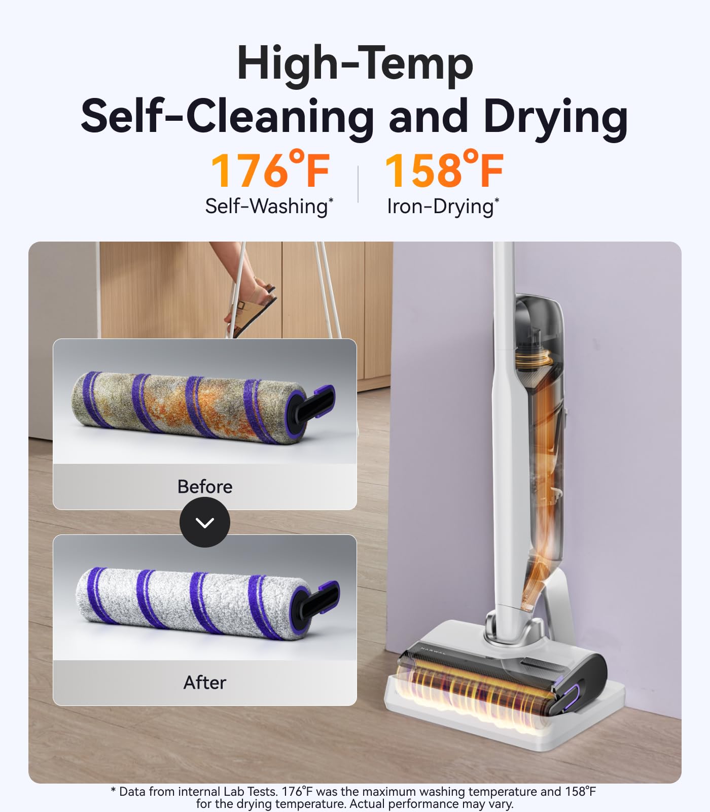 NARWAL S30 Wet Dry Vacuum Cleaner with 20000Pa Suction, 176°F Self-Cleaning, Heated Drying, Disposable Waste Bag, Tangle-Free, Cordless Vacuum Mop for Hard Floors & Edge Cleaning, Easy to Use