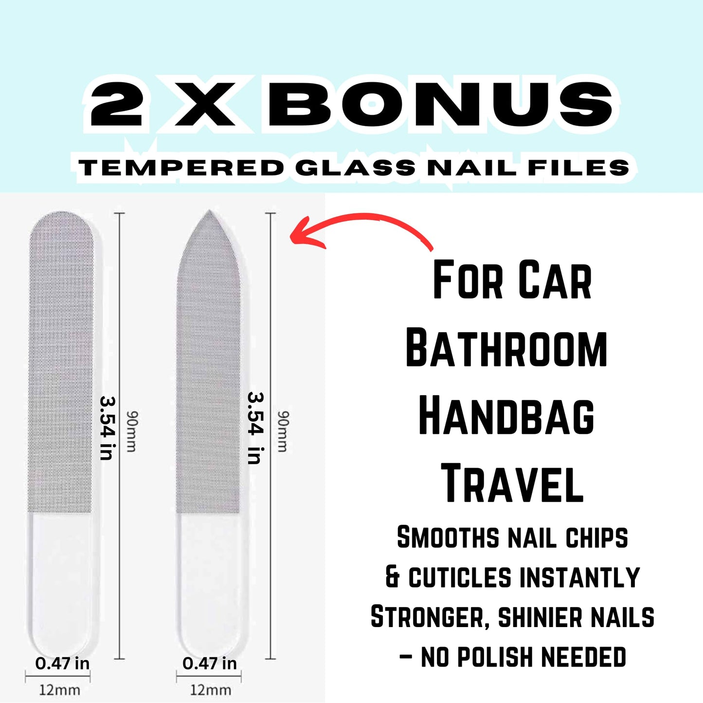 All-in-One Glass Nail File Kit with Case – Compact Vegan Leather Manicure Set with Tweezers, Clippers, Buffer & Cuticle Pusher + 2 Bonus Glass Nail Files in Cases – Travel Gift for Women & Men