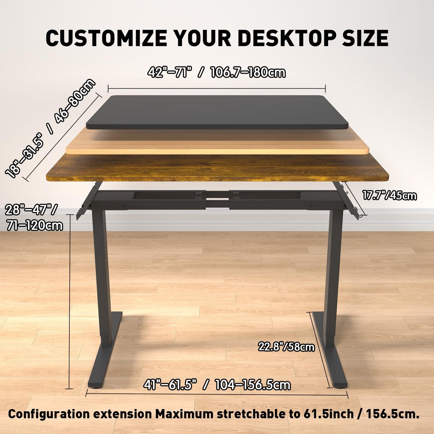 PrecieuxFoyer Dual Motor Standing Desk Frame, Electric Adjustable Legs with Memory Presets, Stand Up Desk Frame Workstation, with Cable Management Tray, 2pcs Headphone Hook, for Home Office