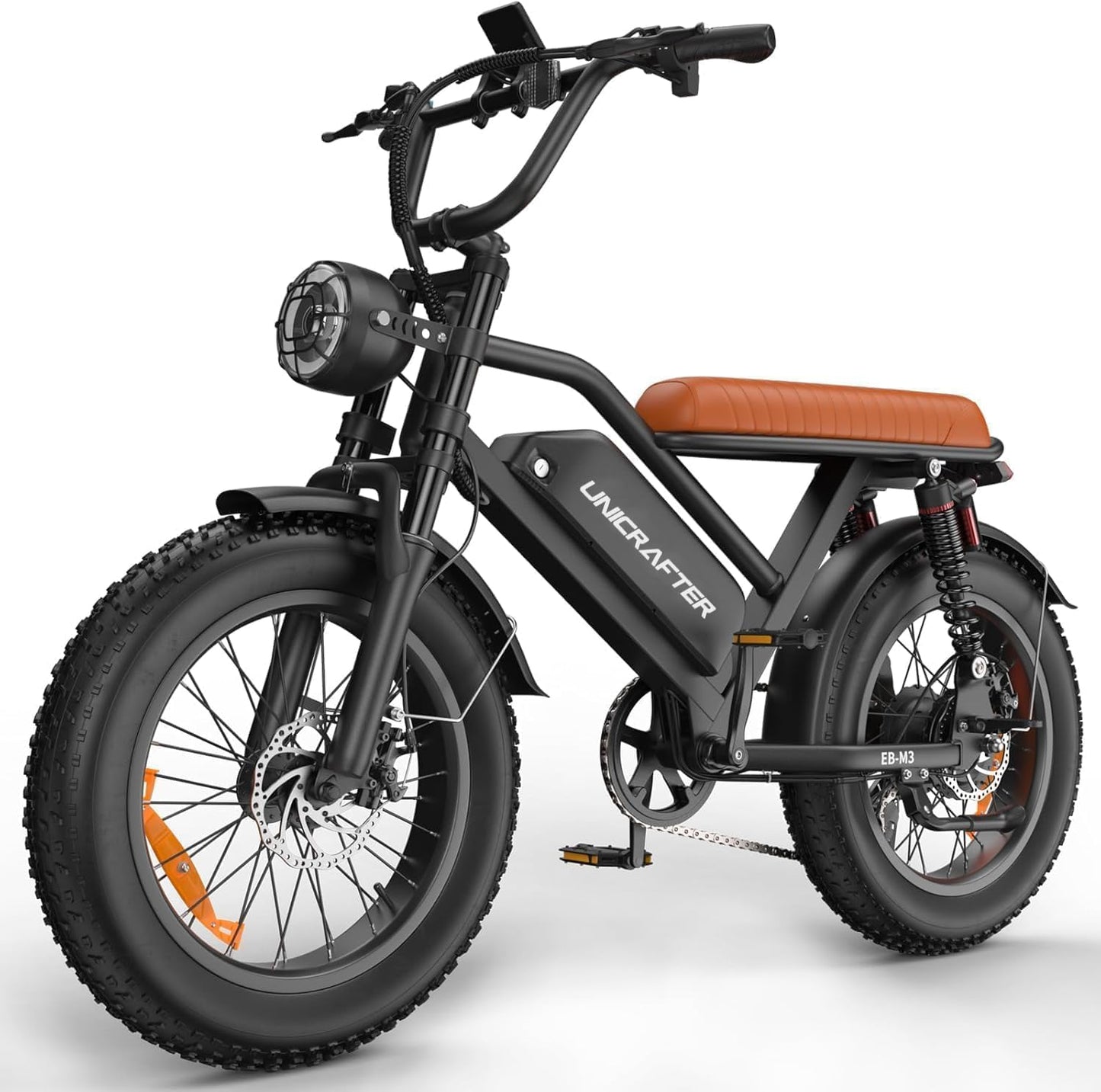 M3 Electric Bike for Adults,Peak 1500W Motor Speed 28MPH Electric Bike,20" Electric Bike Fat Tire,48V 18.2Ah Battery Range 80Miles,With Dual Suspension/Brakes EBike,Passed UL 2849 Certification