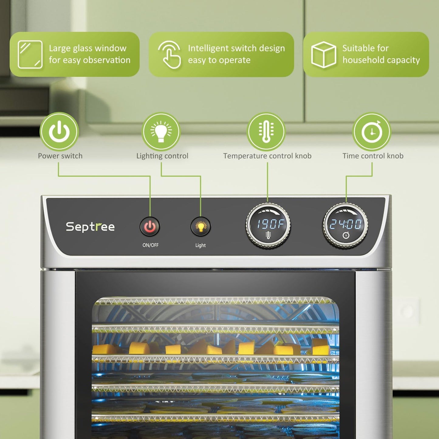 Septree Commercial Food Dehydrators Machine 8 trays