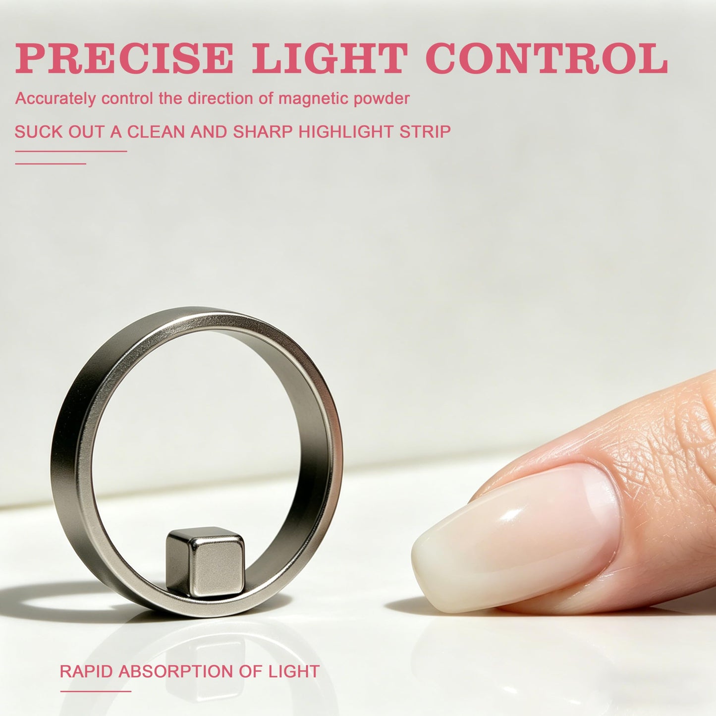 Ring-Shaped Cat Eye Nail Magnet Tool,Hollow Circular Wide Beam & French Y Shape Nail Magnet Set (Wide Beam,Heart,French),Portable Hollow Circular Cat Eye for Home DIY,Beginners & Nail Artists(2 Set)