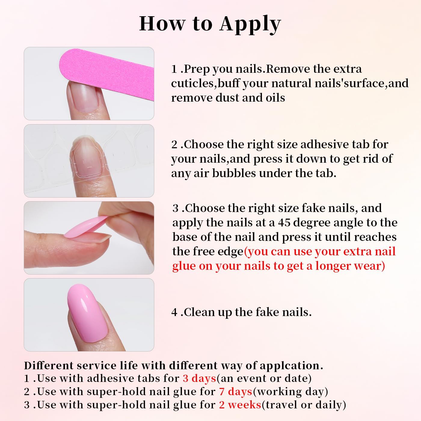 Goolich Glitter Navy Blue French Tip Press On Nails Medium Almond, Bead with 3D Floral Nails Press ons Set with Adhesive Tabs, 24 Pcs 12 Size Reusable Full Cover Glue on Nails for Women