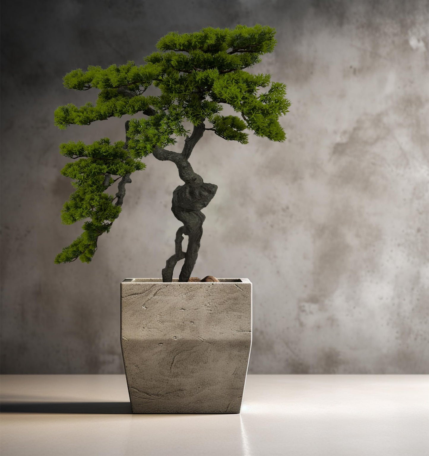 AfanD 3.5ft（43in） Artificial Bonsai Tree Juniper Faux Plants Indoor Big Fake Plants Decor with Ceramic Pots for Home Table Office Desk Bathroom Shelf Bedroom Living Room Farmhouse Decorations