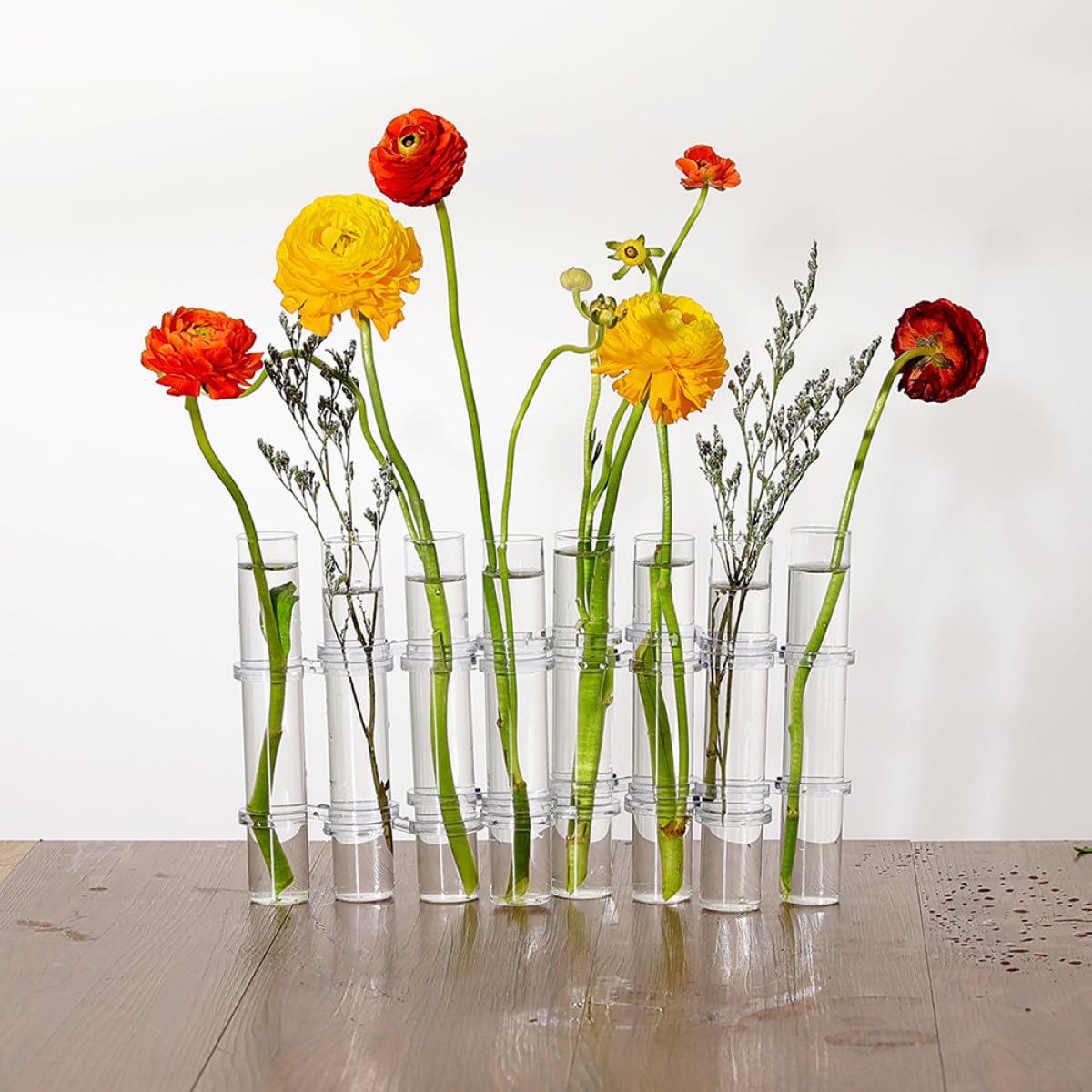 BESPORTBLE Test Tube Glass Vases for Flowers 8pcs Large Hydroponic Plant Terrariums with Brush Home Décor Propagation Station for Living Room Desk