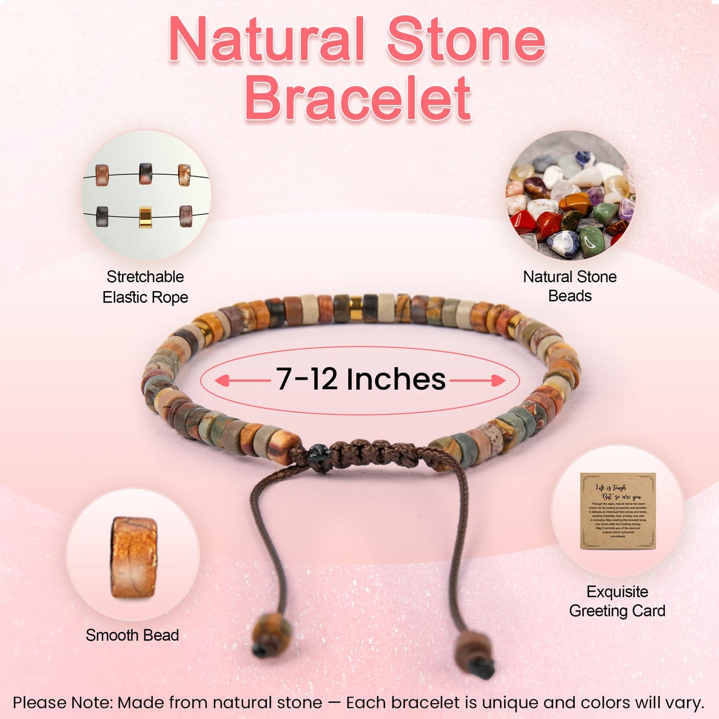 ZOKCC Niece Bracelets Gifts from Auntie Healing Natural Stone Beads Bracelets - Inspirational Mothers Day Christmas Birthday Gifts for Niece