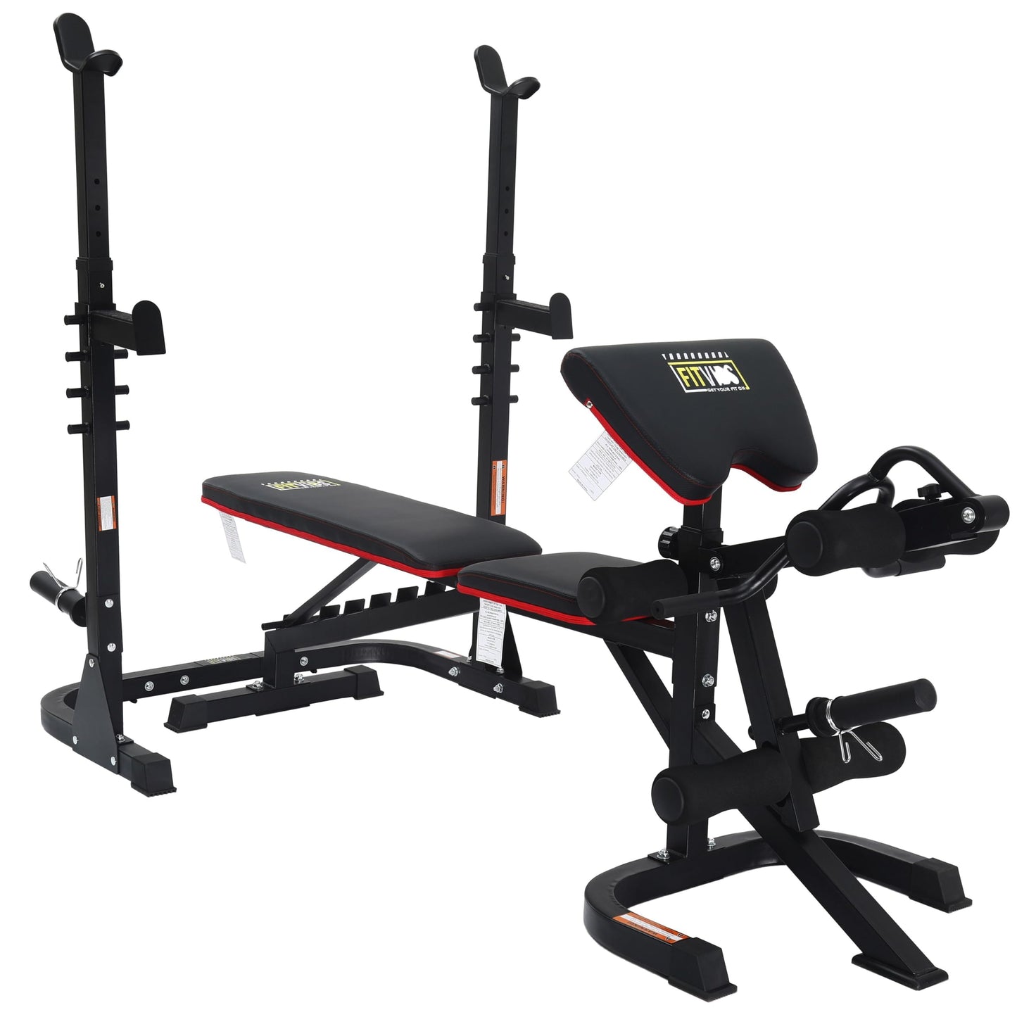Fitvids Adjustable Weight Bench, Workout Bench for Home Gym, Adjustable Weight Bench Set Workout Machine with Leg Extension and Curl Machine