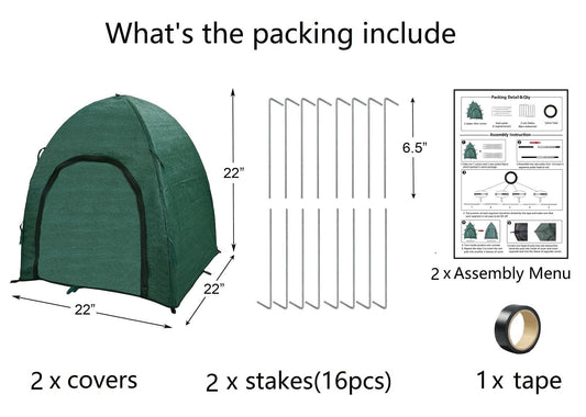 YAMYGA Winter Plant Covers for Snow and Ice Protection Shrub Cover Freeze Protection Plant Tent Protect Outdoor Plant and Potted Plant from Snow Frost Sun and Animal with Zipper Door 22*22*22 (2Packs)