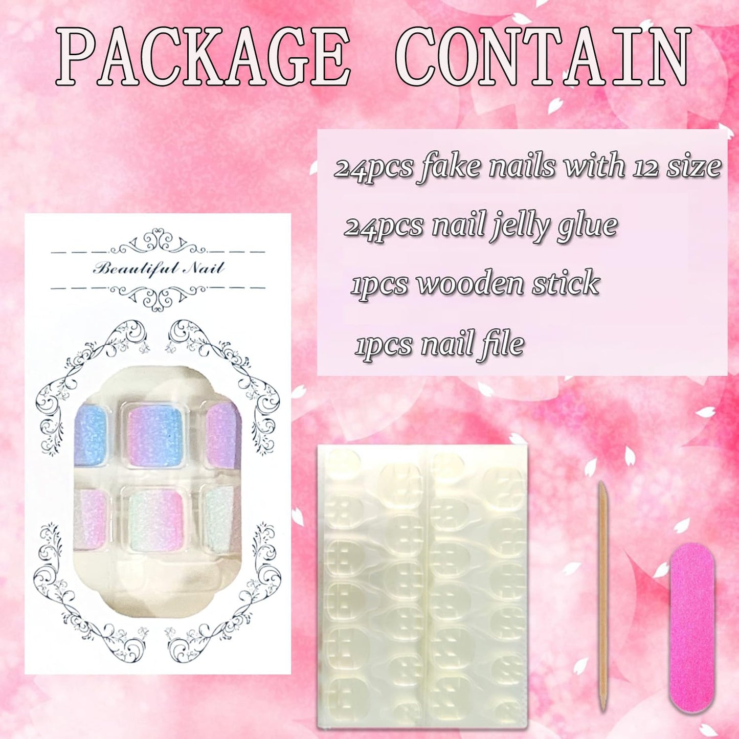 FIEONCIY Press on Toenails with Designs Acrylic Fake Nails for Toe Artificial False Nails with Charms Glue on Toe Nails for Spring Summer Stick on Toenails for Women Girls(JY169)