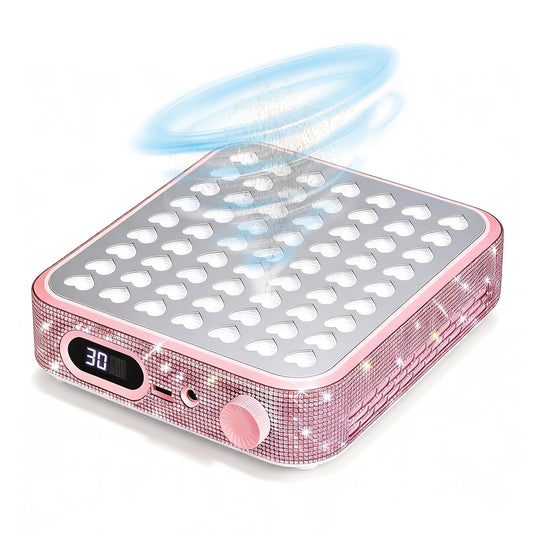 Nail Dust Collector - Nail Fan Dust Collector Compact Salon Tool for Acrylic Nails Polishing, Nail Salon Home (Pink)