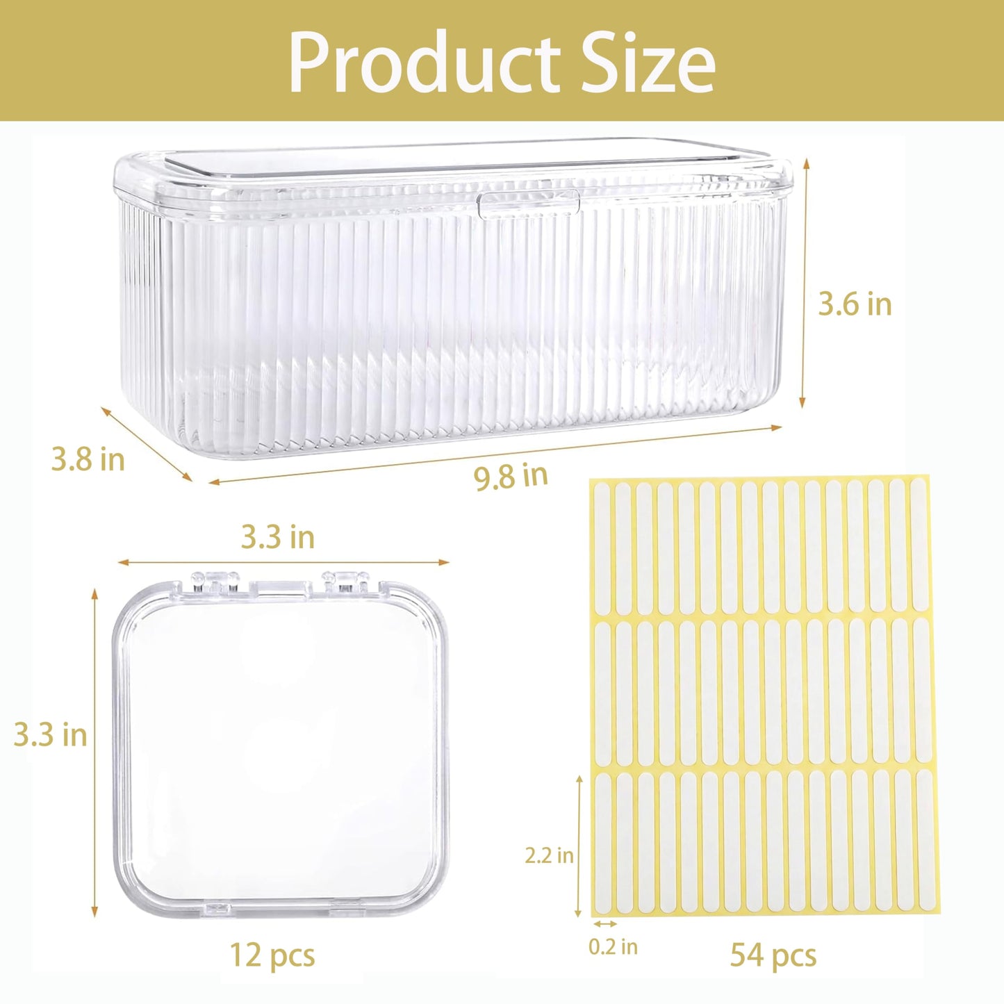 Kyvenly Press On Nail Organizer 12pcs 3.3in Nail Case And 1 Big Acrylic Storage Box For Packaging Clear Display Box Fake Nail Organizer With Double Sided Adhesive Tabs Nail Display Nail Salon