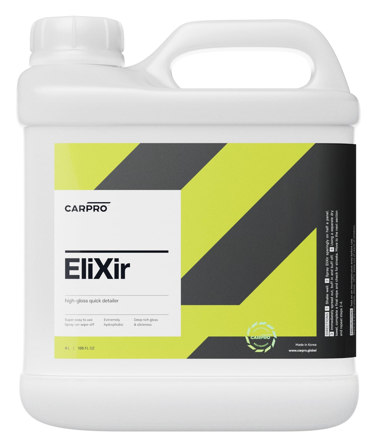 CARPRO EliXir Quick Detailer - Quick Detail Provides a Fast Layer of Depth, Gloss, and Hydrophobic Energy - 4 Liter (135oz)