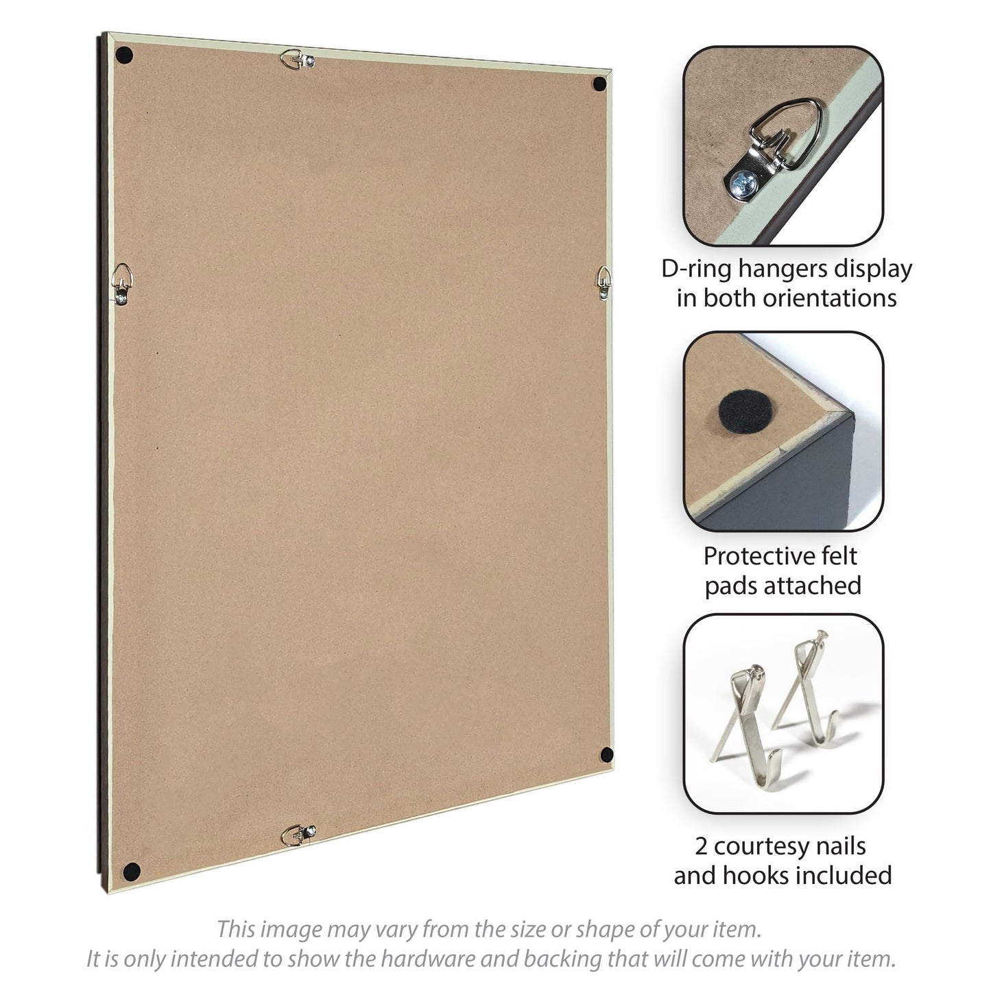 Kate and Laurel Framed Fabric Pinboard 20 x 44, Neutral Weave Printed Linen Rustic Farmhouse Bulletin Board for Use as a Vision Board or Wall Organization, Owl Brown Narrow Frame