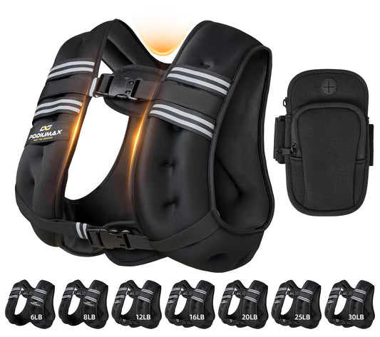 PodiuMax Weighted Vest for Women, 16lb with Adjustable Straps & Phone Bag, Snug Fit, Womens Weighted Vest for Walking Strength Training Running, Fitness Muscle Building Weight Loss