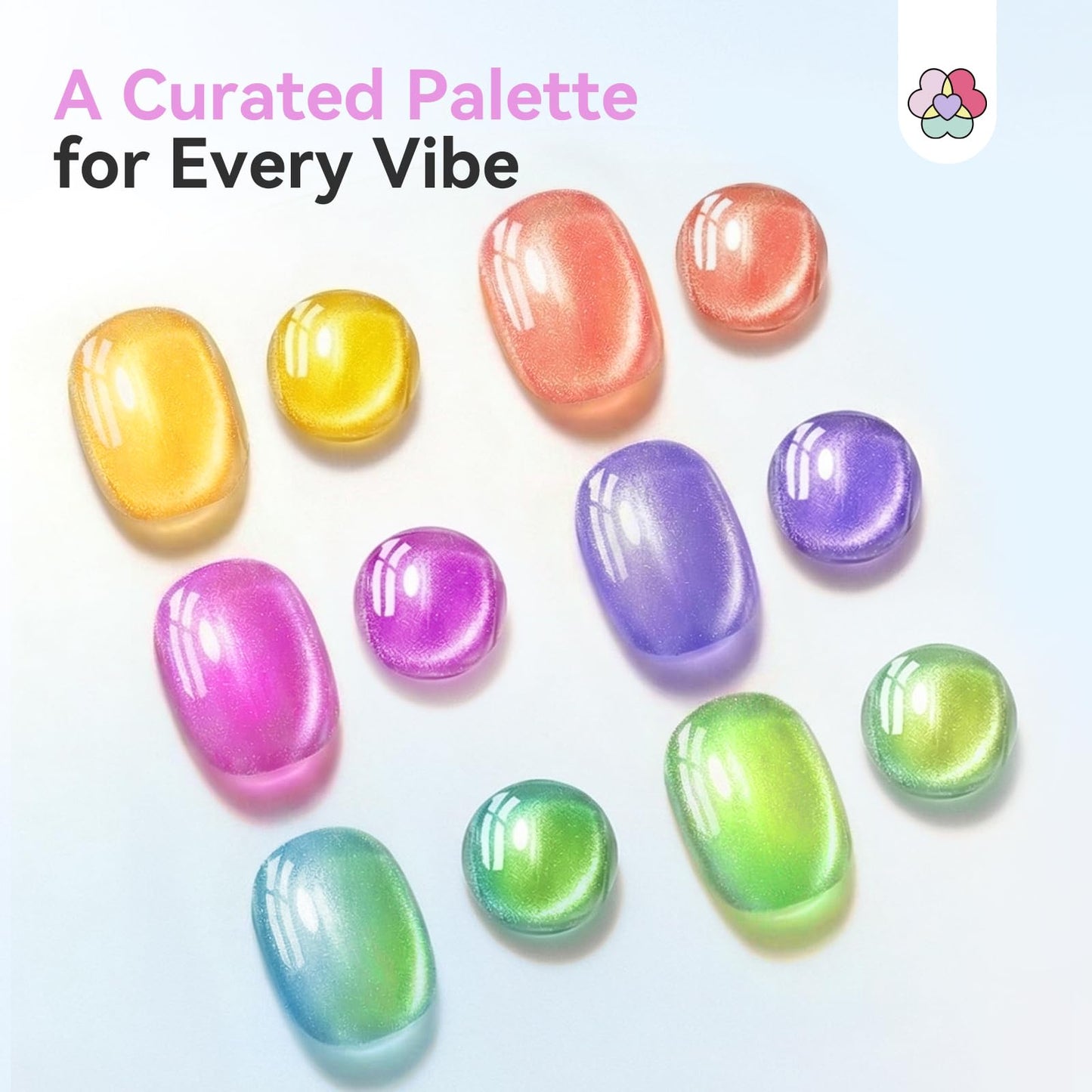 SAVILAND One Step Gel Nail Polish Pen Set: 6 Colors Cat Eye 3-in-1 U V Gel Nail Polish Summer Neon Base & Color & Top Gel in One Pen with Nail Magnet Quick Manicure for Cateye Effect Home DIY 4 ml