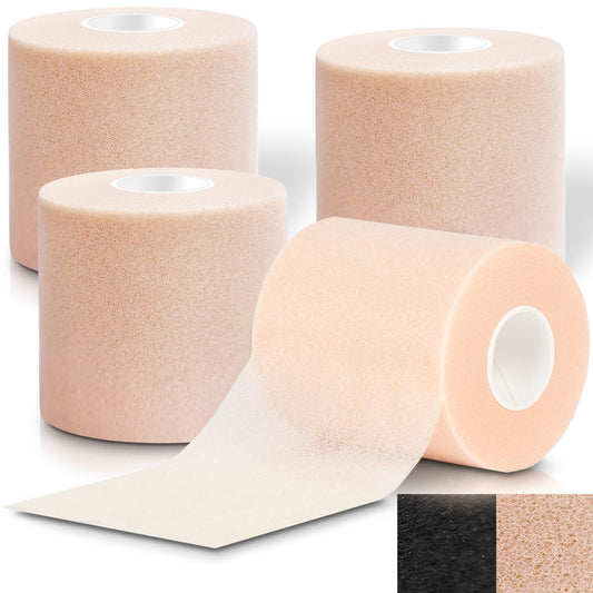 Vive Pre Wrap Athletic Tape (4 Pack - 2.75" Wide) - Prewrap Sports Strips (120 Yards) for Hair, Soccer, Injuries, Ankles, Football, Wrists, Lacrosse, Boxing, Baseball - Breathable, Non-Adhesive