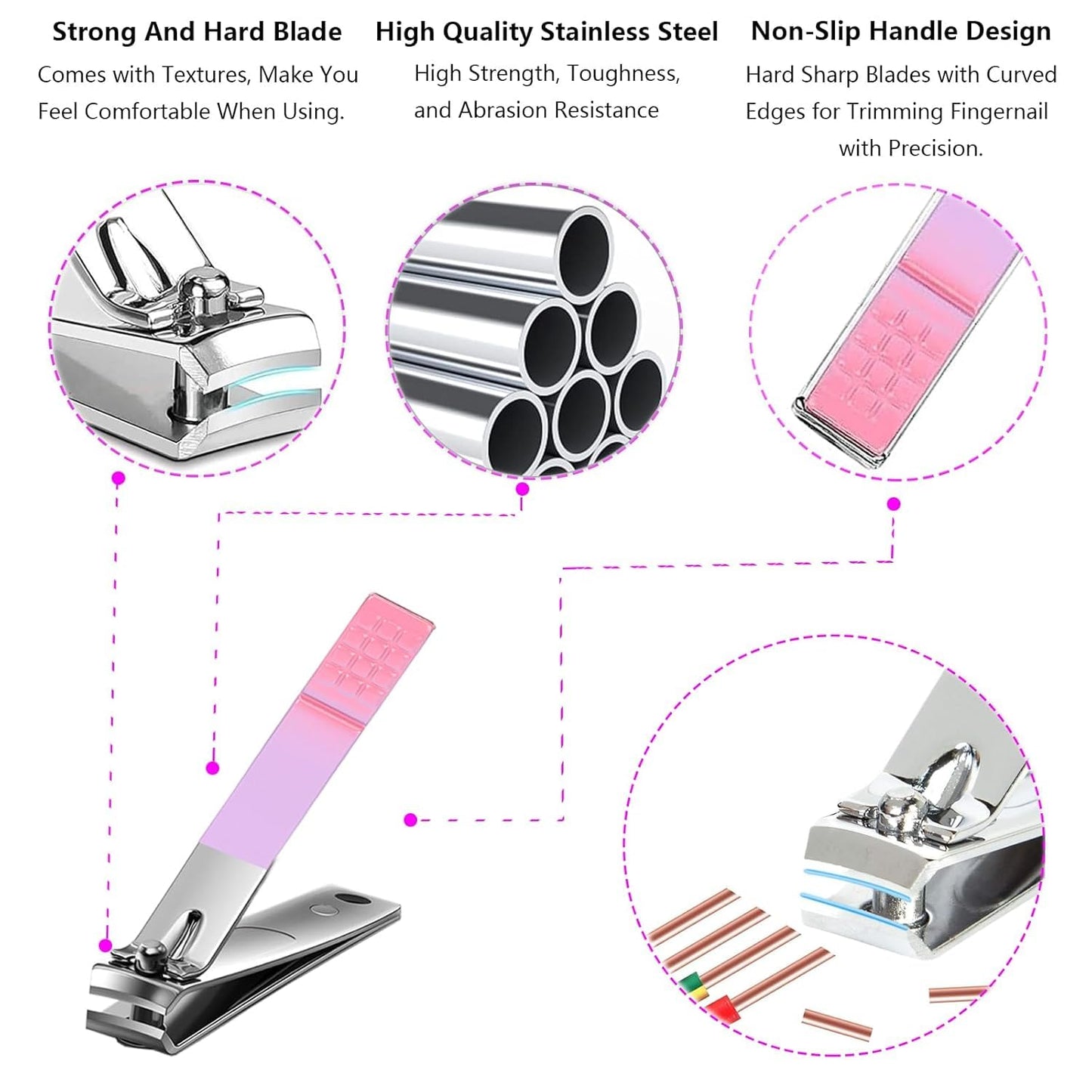 Tweezer Set, Precision Tweezers Kit for Eyebrow Facial Hair Splinter and Ingrown Hair,Travel Tweezers and Nail Clipper Set with Nail Clippers Scissor Maniucre Nail Grooming Kit Gift for Women