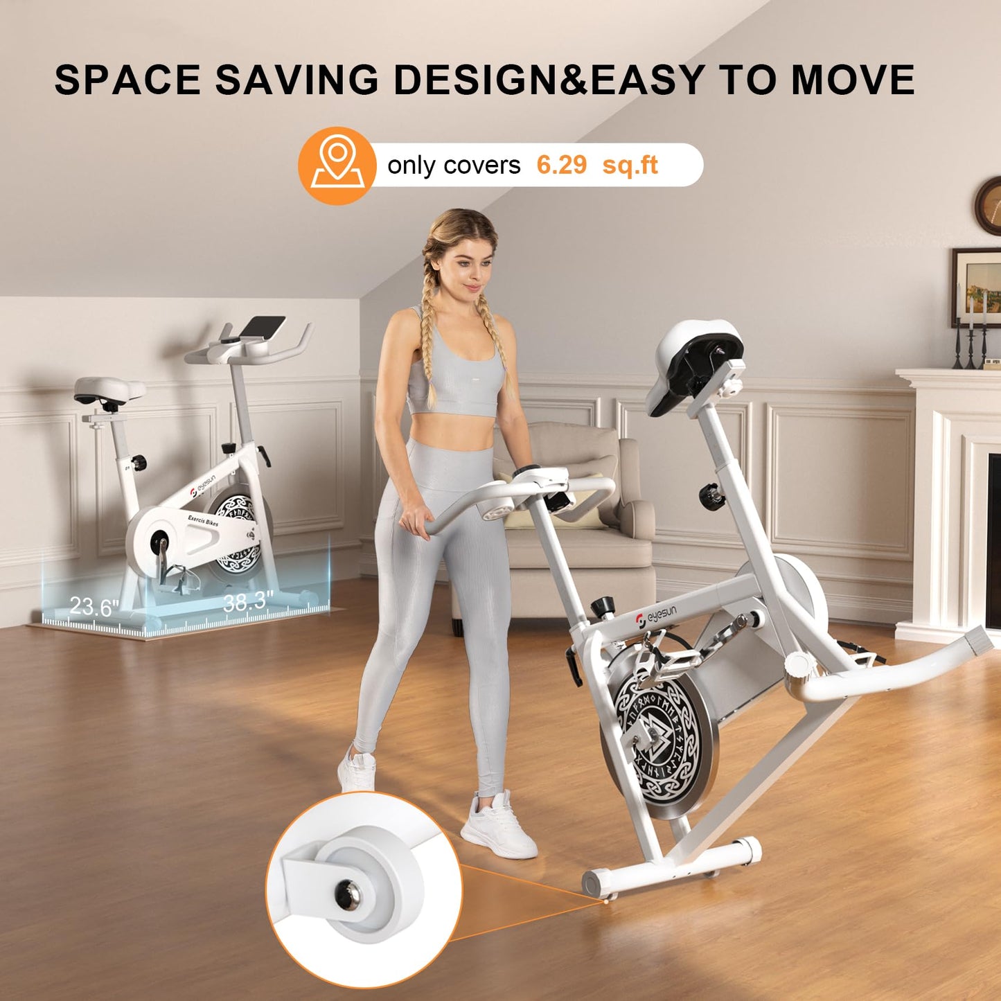 Exercise Bikes for Home,Indoor Cycling Bike with Adjustable Friction,Brake Pad Resistance Silent Belt Drive,330lbs Weight Capacity &Upgraded Version Seat for Home Cardio&Weight Loss(Classical Exercise Bikes Plus)