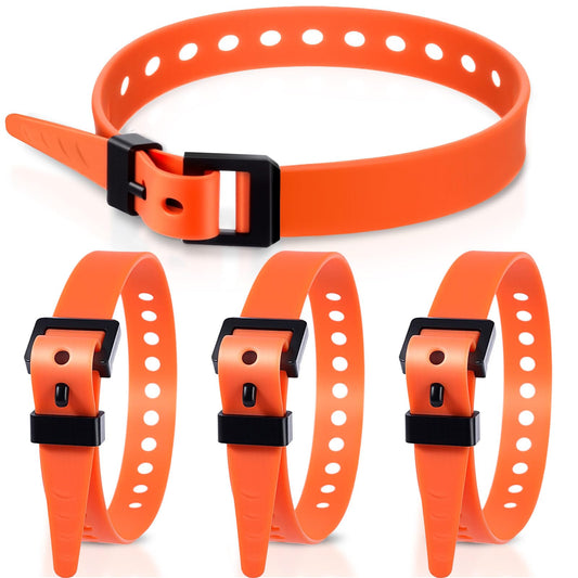 Blulu 4 Pack Reusable Industrial Straps 16" Length Reliable Tension Straps for Securing Bike Motor Gear -60 Lb. Working Load, Elastic Cable Ties for Welders Skis, Garden Hoses(Orange)