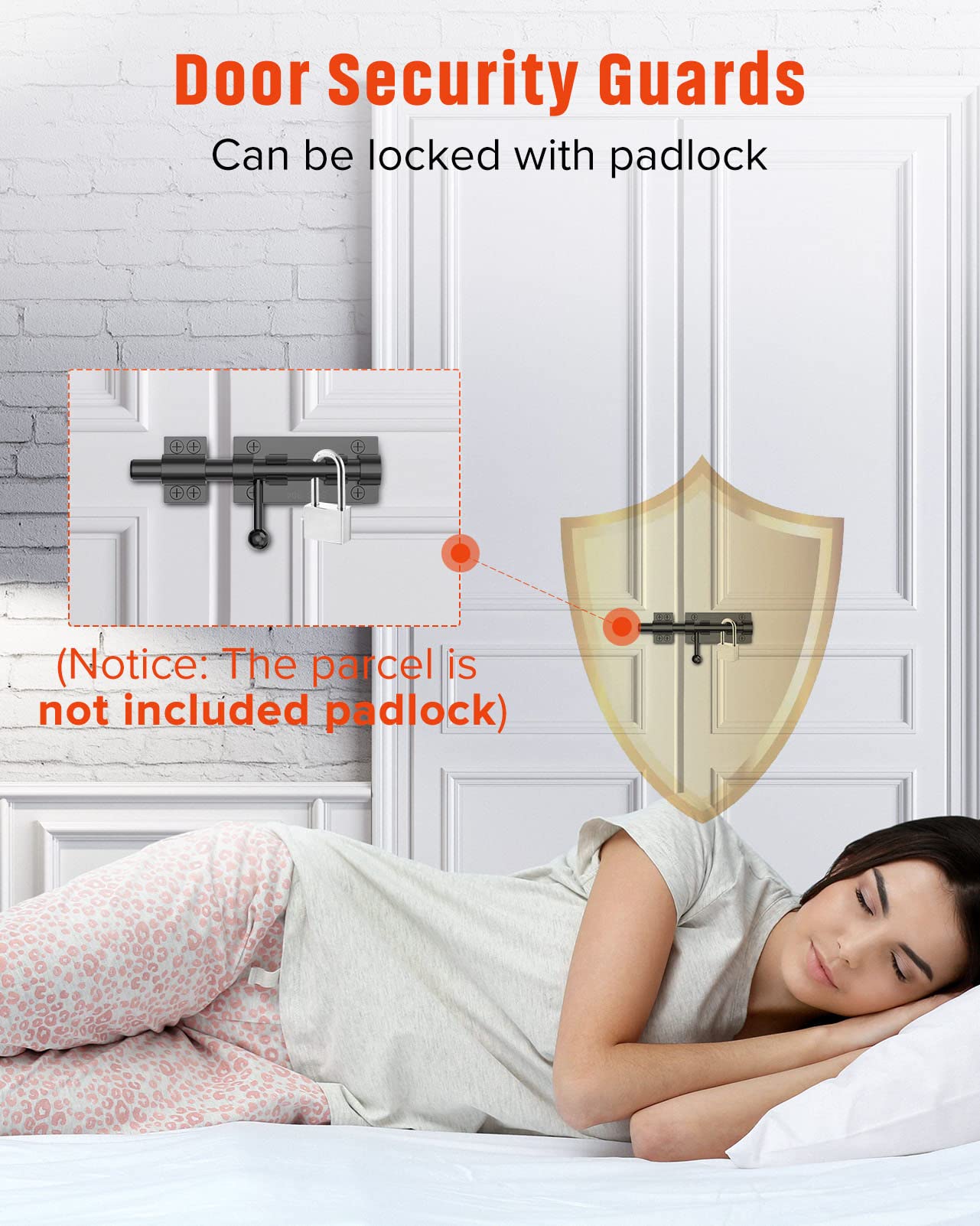 Heavy Duty Slide Bolt Gate Latch Hardware, 6.3 Inch Solid 304 Stainless Steel Latches Electroplating Finish, Barrel Bolt Lock for Wooden Fence, Yard Door, Barn Door, Shed Door, Interior