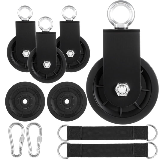Kegeeei 4 Pack Silent Cable Pulley Wheels – 90mm Heavy Duty Gym Pulley System with 360° Rotation, Stainless Steel Bearings & Detachable Design for DIY LAT Pull Down, Home Gym Equipment & Replacement