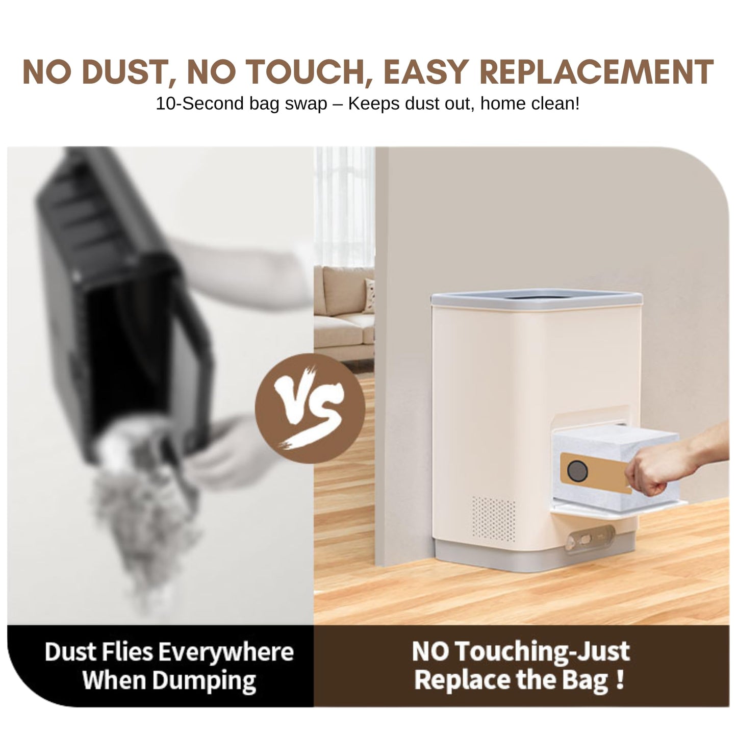 Timnbo Touchless Vacuum Automatic Dustpan Great for Pet Hair/Food Crumbs/Dirt 4000PA Powerful Suction, Hair Vacuum for Salons Automatic Sensors, White Canister Vacuum Cleaner