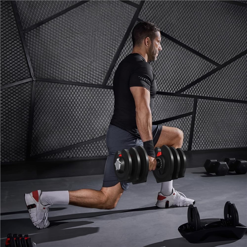 Yaheetech Adjustable Dumbbells Set 52.5LB Adjustable Dumbbells Pair Fast Adjust Weight 2PCS